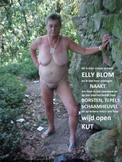mijn vrouw buiten naakt ten toon gesteld