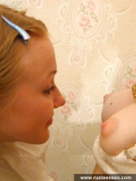 Russian teen blonde lesbians play with dildos