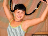 Russian teen brunette masturbating with dildo toy