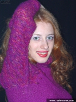 Russian teen redhead takes off red lingerie and masturbates