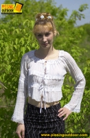 Summer blonde outdoor pissing