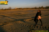 Pissing outdoor in the sunset