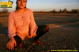 Pissing outdoor in the sunset