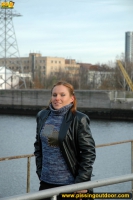 Pissing on the bridge over river