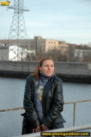 Pissing on the bridge over river