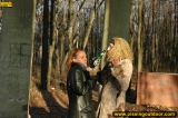 Girls pissing together outdoor