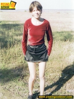 Outdoor pissing in the open field