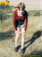 Outdoor pissing in the open field