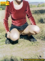 Outdoor pissing in the open field