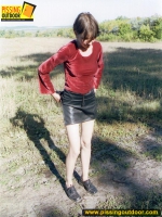 Outdoor pissing in the open field