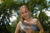 Outdoor flagrant pissing of teen blonde walking in the