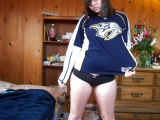 Mindi in her hockey jersey