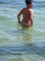 Naked on the beach