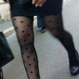 Beauty Legs With Black Stockings Nylon (teen) candid