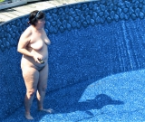 Pig in pool