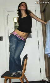 Hot young brunette's poses