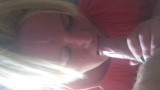 Blonde slut deapthroats cock