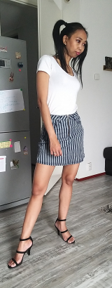 Asian milf dressed up like a naughty schoolgirl