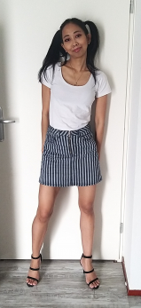 Asian milf dressed up like a naughty schoolgirl