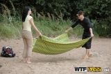 Babe is fucked at the beach