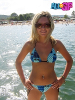 Naughty girlfriends beach posing