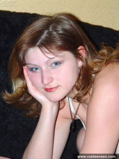 Russian plump teen babe poses naked on the couch - N