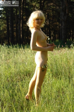 Cute blonde outdoors - N