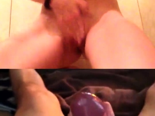 Petite teen cums with big dick on chat