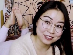 Sexy black-haired stunner masturbates with vibrator