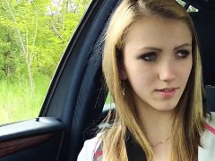 Beautiful Beatrix bangs hard in the car