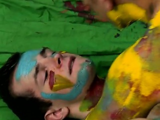 Gay XXX Splashed and smeared with colorful smudges the boys