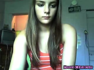 Hot teen with great body strips