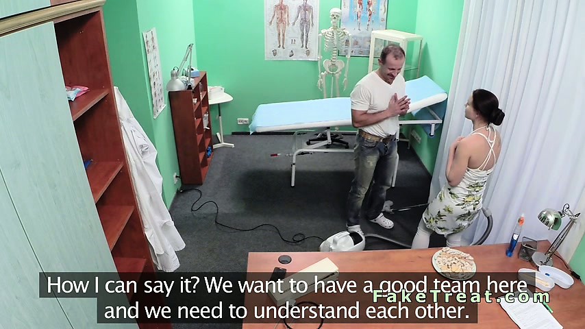 Doctor fucks nurse and cleaning lady in fake hospital