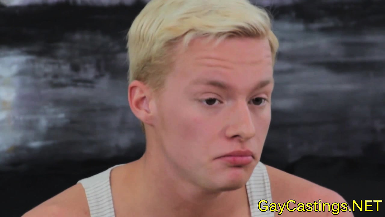Gaycastings blonde twink drools on cock