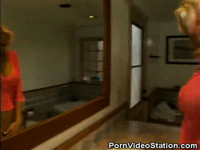 Masturbating Blonde Caught and Cock Sucks Two!