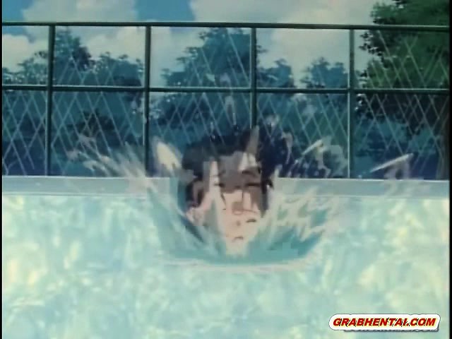Swimsuit hentai allhole drilled in the swimming pool