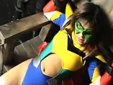 Super heroine was caught and gets tied up for some pussy to