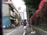 Hot asian pees in alley