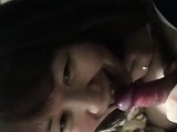 Asian pale slut sucking on the small cock pov