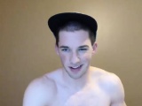 Cute gay toying his cock on his webcam