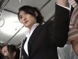 Japanese public bus blowjob and fuck