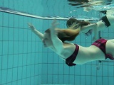 Two super hot teens in the pool