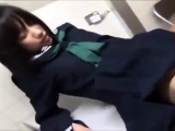 Japanese teen in schoolgirl uniform stripped