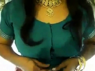 British Indian wife gives sexy strip. cum on tits