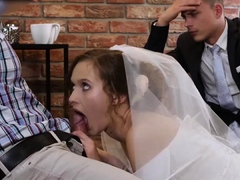 HUNT4K. Cute teen bride gets fucked for cash in front