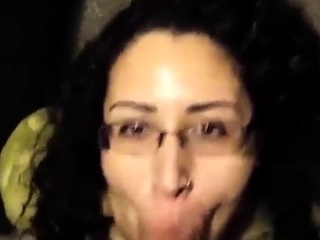 Arabic woman sucks like a pro and love cum