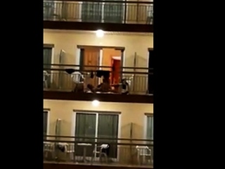 Public sex on the balcony