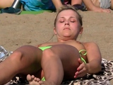 Beauty blonde lass Topless Beach Voyeur