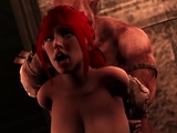 Brunette 3D MILF fucked by cave man