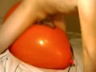 Big inflatable orange balloon humping cum